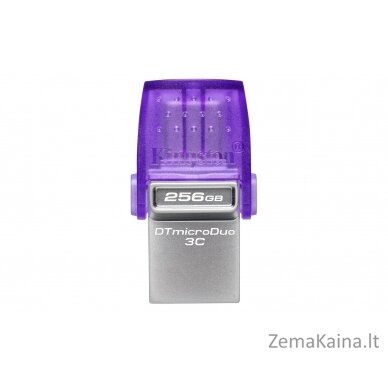 Kingston Technology DataTraveler microDuo 3C USB atmintukas 256 GB USB Type-A / USB Type-C 3.2 Gen 1 (3.1 Gen 1) Nerūdijančiojo plieno, Violetinė 2