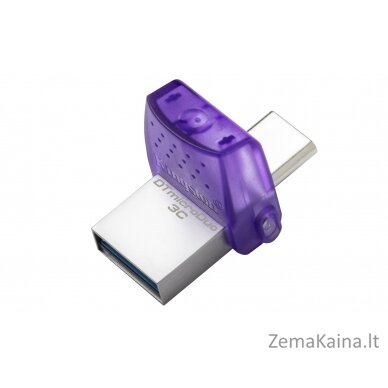 Kingston Technology DataTraveler microDuo 3C USB atmintukas 256 GB USB Type-A / USB Type-C 3.2 Gen 1 (3.1 Gen 1) Nerūdijančiojo plieno, Violetinė 1