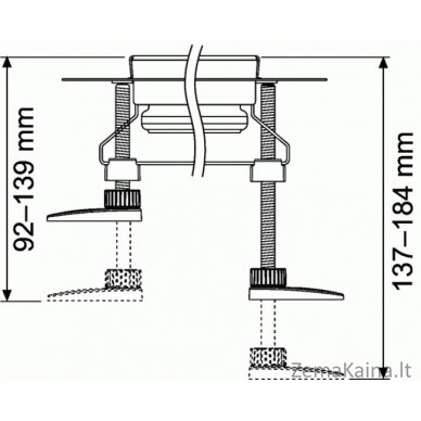 Kojelės latakui tece 660003 92-139mm 1