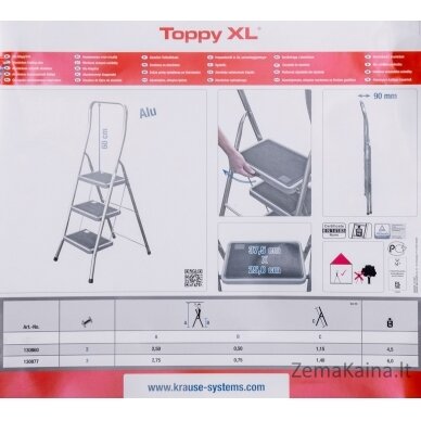 Kopėčios Krause Toppy XL Folding Step silver 4