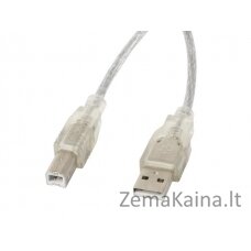 Lanberg CA-USBA-12CC-0018-TR USB kabelis 1,8 m USB 2.0 USB B Permatomas