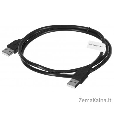 Lanberg CA-USBA-20CU-0010-BK USB kabelis 1m 2.0 USB A Juoda 1