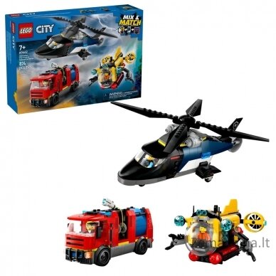 LEGO CITY 60462 Helicopter, Fire Truck and Submarine Remix