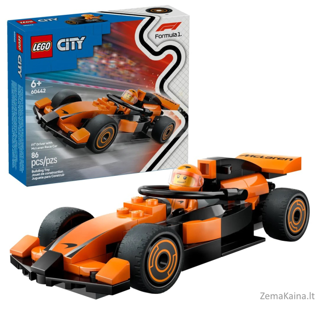 LEGO CITY 60442 F1 Driver with McLaren Race Car