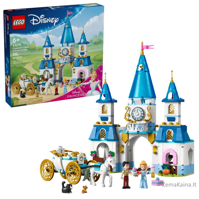 LEGO DISNEY PRINCESS 43275 Cinderella's Castle and Horse Carriage