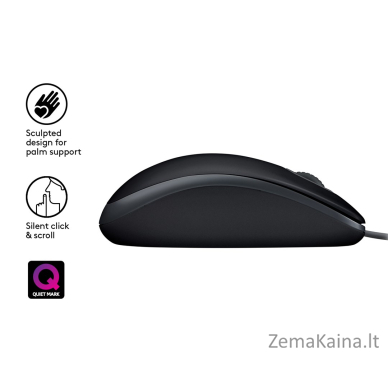 Logitech B110 Silent kompiuterio pelė Abiems rankoms USB A tipo Optinis 1000 DPI