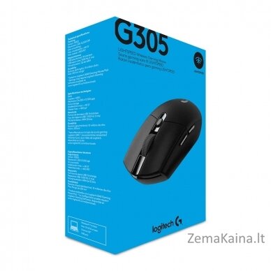 Logitech G G305 kompiuterio pelė Dešinės rankos Radijo dažnio belaidė Optinis 12000 DPI 6