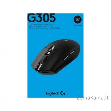 Logitech G G305 kompiuterio pelė Dešinės rankos Radijo dažnio belaidė Optinis 12000 DPI 7