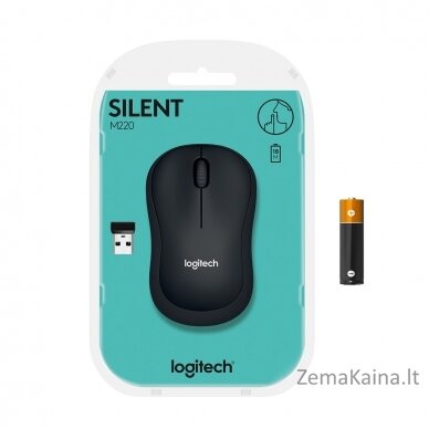 Logitech M220 SILENT kompiuterio pelė Abiems rankoms Radijo dažnio belaidė Optinis 1000 DPI 3