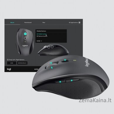 Logitech M705 kompiuterio pelė Dešinės rankos Radijo dažnio belaidė Optinis 1000 DPI 9