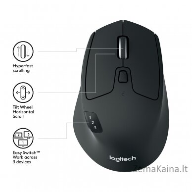 Logitech M720 kompiuterio pelė Dešinės rankos RF belaidis + „Bluetooth“ Optinis 1000 DPI 4