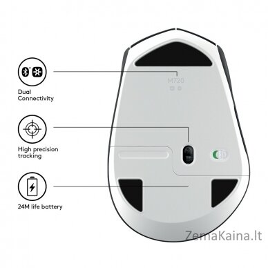 Logitech M720 kompiuterio pelė Dešinės rankos RF belaidis + „Bluetooth“ Optinis 1000 DPI 10