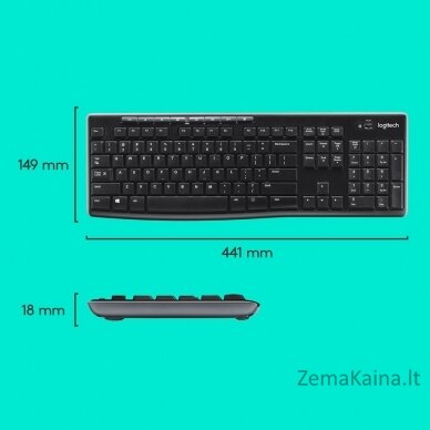 Logitech Wireless Combo MK270 klaviatūra Pelė įskaityta Radijo dažnio belaidė QWERTY Juoda, Sidabras