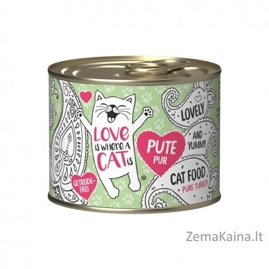 LOVE IS WHERE A CAT IS®  Turkey - šlapias kačių maistas - 200g 1