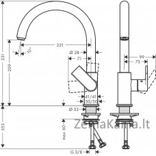 Maišytuvas Hansgrohe Vernis Shape M35 210,71871000 (chromo)