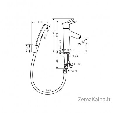 Maišytuvas su bide dušeliu Hansgrohe Talis S 72290000 1