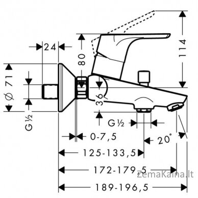 Maišytuvas voniai/dušui Hansgrohe Focus E2 31940000 1