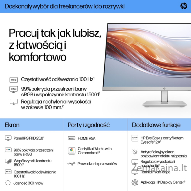 MONITOR HP LED IPS 23,8" 524sh (94C19E9) 100Hz 9