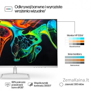 MONITOR HP LED VA 31,5” 532sf (94F50E9) 100Hz 4