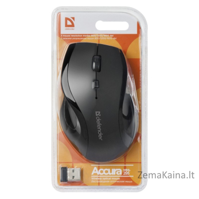 MOUSE DEFENDER ACCURA MM-295 RF BLACK OPTICAL 1600DPI 6P 3