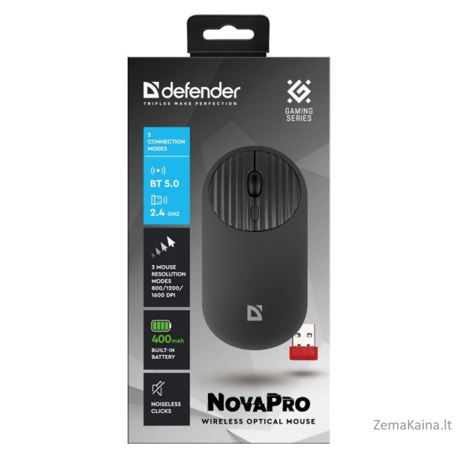 MOUSE DEFENDER DEFENDER NOVAPRO MM-316 RF+BT OPTIC 1600dpi BLACK 1