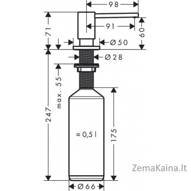 Muilo dozatorius Hansgrohe A41 40438800 1