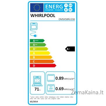 Orkaitė Whirlpool OMSK58RU1SB 1
