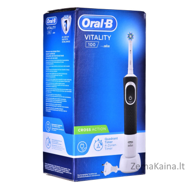 Oral-B Vitality 100 CrossAction Suaugusiems Besisukantis vibruojantis dantų šepetėlis Juoda, Balta 6