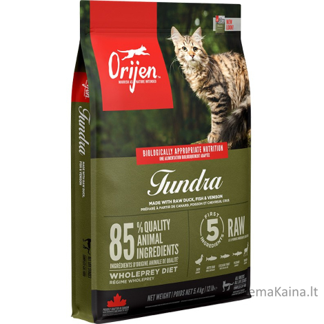 Orijen Tundra sausas kačių maistas 5,4 kg Suaugusių Ožys, Šernas, Antis