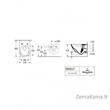 Pakabinamas klozetas su soft close dangčiu Villeroy 4670TS01 2