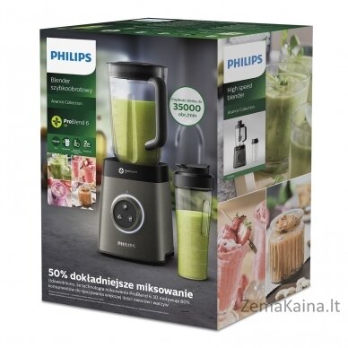 Philips Avance Collection HR3664/90 1400 W, „ProBlend 6 3D“, 2,2 l tritaninis ąsotis, maišytuvas  4