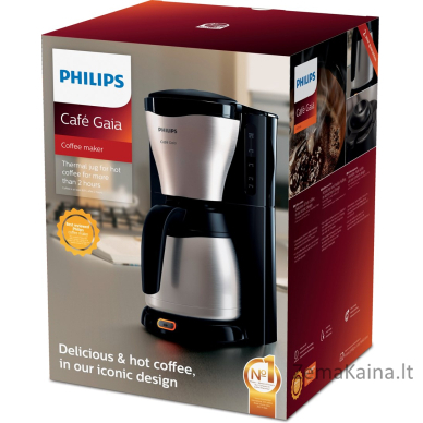 Philips Café Gaia Collection Metalo spalvos kavos aparatas su terminiu ąsočiu 4