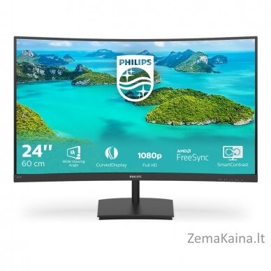 Philips E Line 241E1SCA/00 kompiuterio monitorius 59,9 cm (23.6") 1920 x 1080 pikseliai „Full HD“ LCD Juoda 1