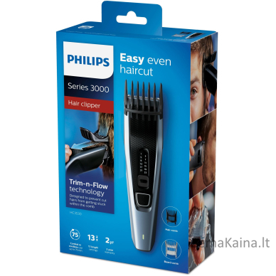 Philips HAIRCLIPPER Series 3000 Nerūdijančiojo plieno peiliukai, plaukų kirpimo mašinėlė