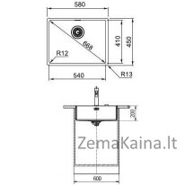 Plautuvė Franke BXX 210/110-54 su ventiliu 127.0372.488 1