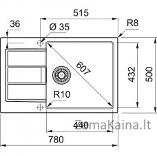 Plautuvė Franke S2D 611-78XL urban grey 143.0590.223