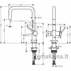 Plautuvės maišytuvas Hansgrohe Talis M54, 72827800, nerūd. plieno