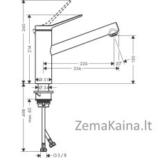 Plautuvės maišytuvas Hansgrohe Zesis M33, ch