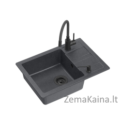 Plautuvė su maišytuvu ir dozatoriumi Quadron READY SMART VERY BLACK, TQ6244RSBLM