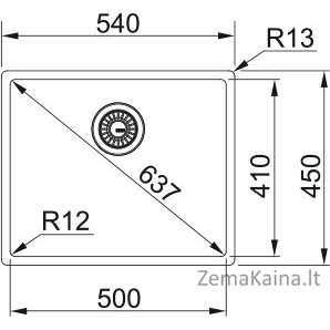 Plautuvė FRANKE BXX 210/110-50 su ventiliu 127.0374.206 1