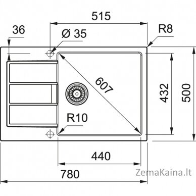 Plautuvė Franke S2D 611-78XL urban grey 143.0590.223 1