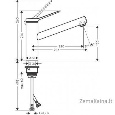 Plautuvės maišytuvas Hansgrohe Zesis M33 74802670 1