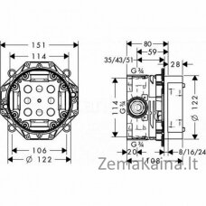 Potinkinė dėžutė Hansgrohe Ibox universal, 1800180