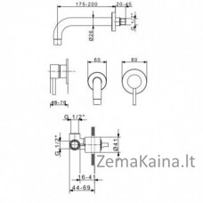 Potinkinis praustuvo maišytuvas Flexdoccia Matrix 33310NO+00400NO