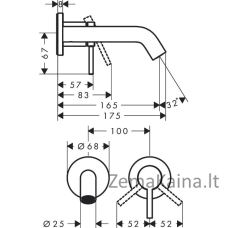 Potinkinis praustuvo maišytuvas Hansgrohe Tecturis S EcoSmart 73350670