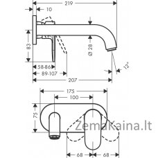 Potinkinis praustuvo maišytuvas Hansgrohe Vernis 71576670