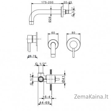 Potinkinis praustuvo maišytuvas Flexdoccia Matrix 33310NO+00400NO 1