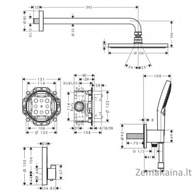 Potinkinė dušo sistema Hansgrohe Raindance S 27951000 1