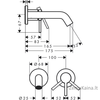 Potinkinis praustuvo maišytuvas Hansgrohe Tecturis S EcoSmart 73350670 1