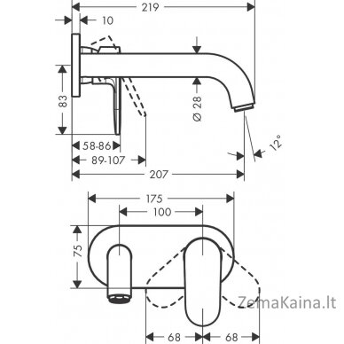 Potinkinis praustuvo maišytuvas Hansgrohe Vernis 71576670 1